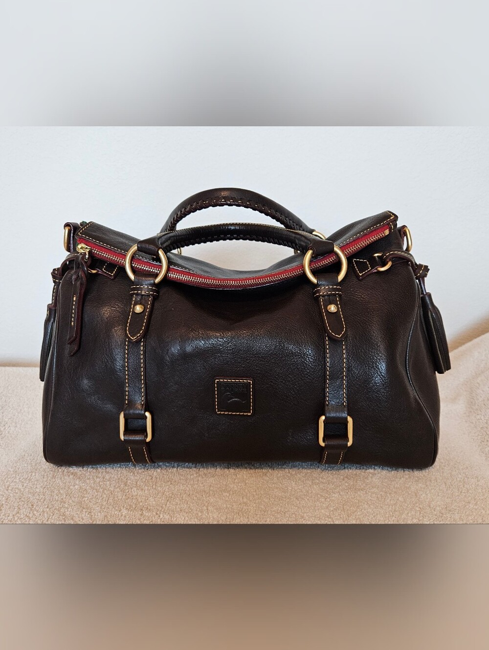 Dooney & Bourke Florentine Satchel - Brown Tmoro - Original Large